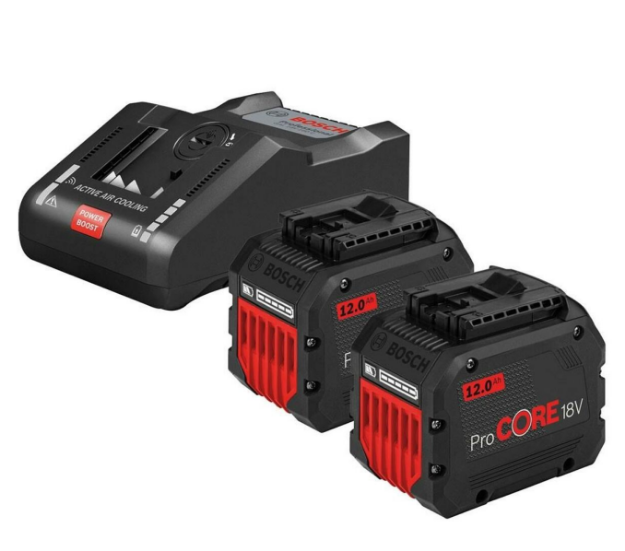Picture of Bosch Starter Set Includes x2 12.0Ah Pro Core Li-ion Batteries & GAL18v-60 Charger 1600A016GZ
