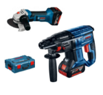 Picture of Bosch 2pc 18v Combo Kit Includes GBH18V21 20mm SDS Drill & GWS18V-10 Angle Grinder C/W 2 x 4.0Ah Li-ion Batteries & Charger In Bag ***