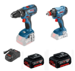 Picture of Bosch 2pc 18v Combo Kit Includes GSB18V-28 2 Speed Combi Drill & GDX18V-180 Impact Driver/Wrench C/W 2 x 4.0Ah Li-ion Batteries & Charger In L-boxx