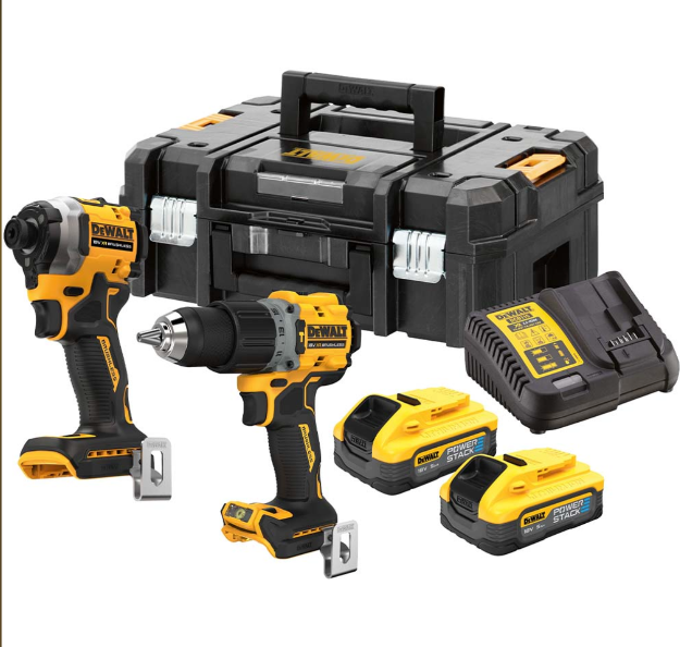 Picture of Dewalt DCK2050H2T-GB 18v XR G3 Compact Brushless Twin Kit DCD805/DCF850 c/w 2 x 5.0Ah Powerstack 