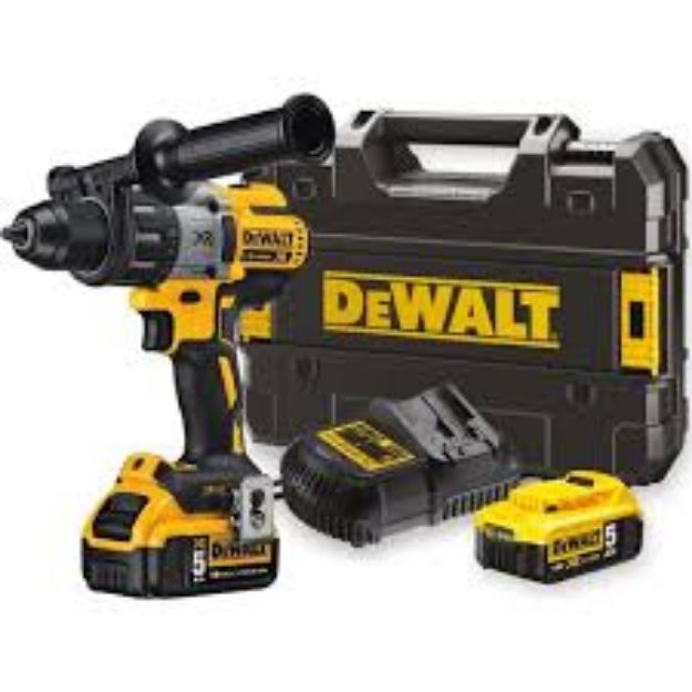 Picture of Dewalt DCD996P2 18V XR Brushless 3 Speed Combi Drill 95nm 820w 0-2000rpm C/W 2 x 5.0Ah Li-ion Batteries & Charger In T-stak Box 