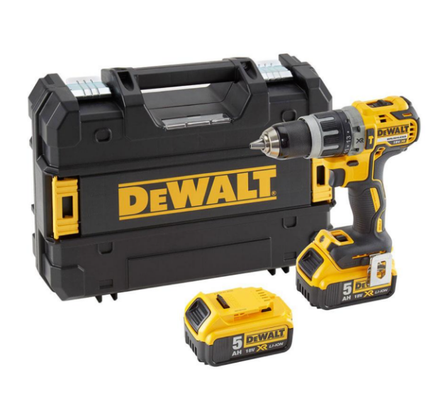 Picture of Dewalt DCD796P2 18V XR Brushless 2 Speed Combi Drill 70nm 460w 0-2000rpm 1.8kg C/W 2 x 5.0Ah Li-ion Batteries & Charger In Tough System Box