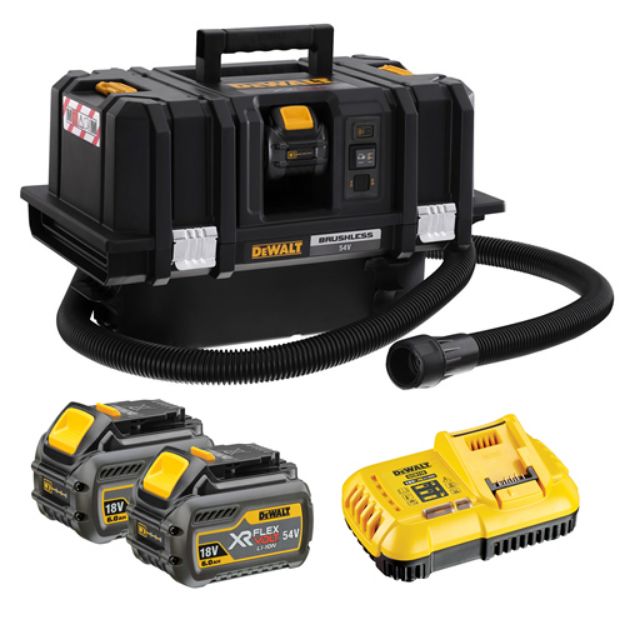 Picture of Dewalt DCV586MT2 54V XR Flexvolt 11ltr M-Class Dust Extractor Max Airflow 1482 L/min 7.5kg C/W 2 x 6.0Ah Flexvolt Batteries & Fast Charger