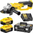 Picture of Dewalt DCG412P2 18V XR 5'' 125mm Angle Grinder 405w 7000rpm c/w t-stak Box Charger & 2 x DCB184 5.0Ah Li-ion Batteries