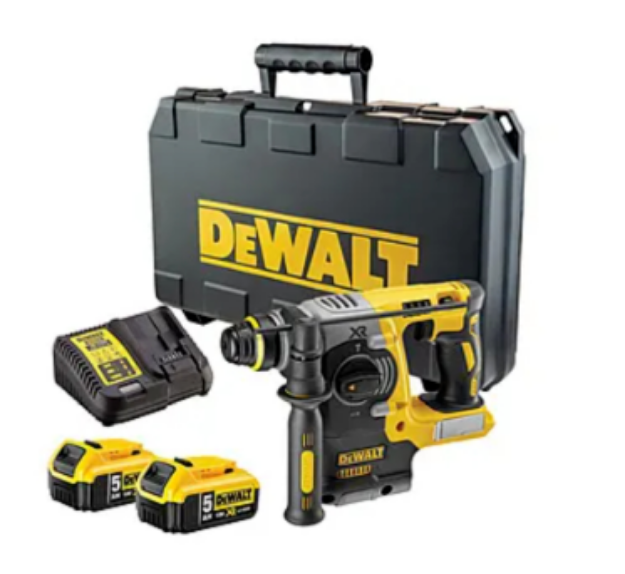 Picture of Dewalt DCH273P2 18V XR 24mm Brushless SDS Hammer Drill 400w 0-1100rpm 0-4600bpm 2.1joules 3.1kg C/W 2 x 5.0Ah Li-ion Batteries & Charger In Case