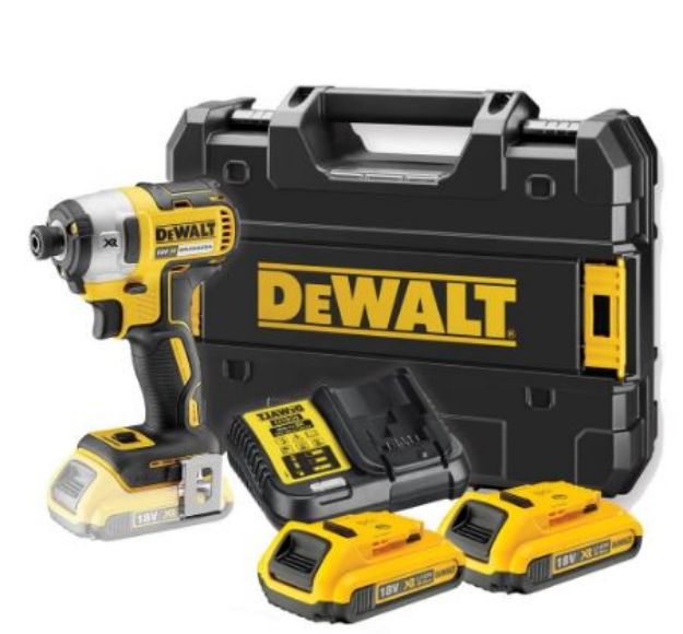 Picture of Dewalt DCF887D2 18V XR 3 Speed Brushless Impact Driver 205nm C/W 2 x 2.0Ah Li-ion Batteries & Charger In T-stak Box