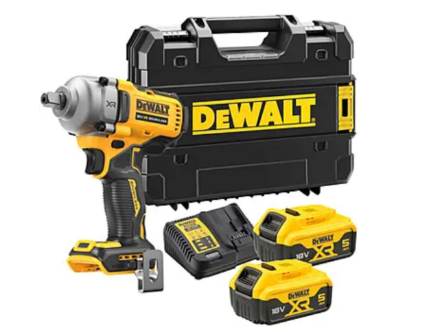 Picture of Dewalt DCF892P2T 18V XR Brushless 1/2" Compact High Torque Wrench (812Nm) c/w 2 x 5.0Ah Batteries (Detent Pin)