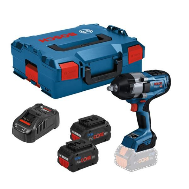 Picture of Bosch GDS18V-1000 18v Biturbo Brushless 3 Speed 1/2'' Impact Wrench Tightening Torque:1000Nm,Breakaway torque:1600Nm, 2.9kg C/W 2 x 5.5Ah Procore Li-ion Batteries & Charger in L-boxx 06019J8371