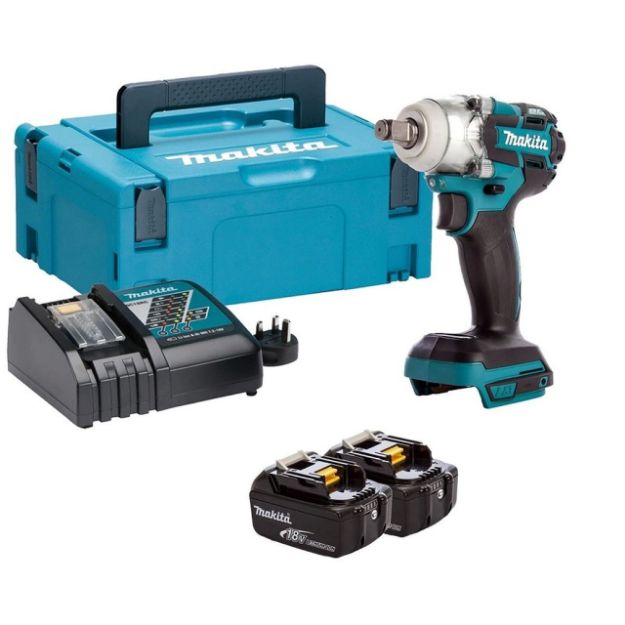 Picture of Makita DTW285 18v Lxt Brushless 1/2'' Compact Impact Wrench 285nm C/W 2 x 5.0Ah Li-ion Batteries & Charger In Case