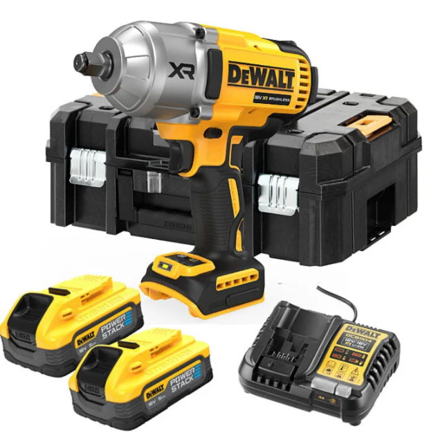 Picture of Dewalt DCF900H2T 18V XR 1/2" Brushless 3 Speed High Torque Impact Wrench 1396nm Max Bolt M30 C/W 2 x 5.0Ah Powerstack Batteries & Multi Voltage Charger in T-Stak Box  **Free 5ah Battery Redeemable direct from DeWalt** 