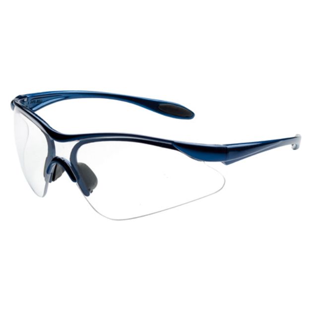 Picture of FOURLAKES B527 BLUE NYLON FRAME CLEAR LENS SAFETY SPECS