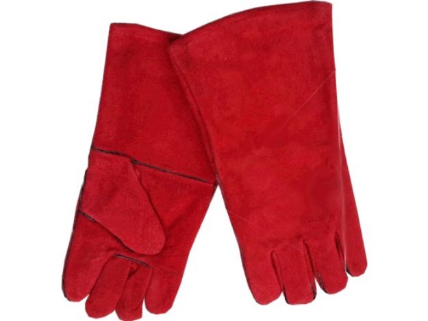 Picture of PAIR RED HEAVY DUTY DOUBLE PALM WELDERS GLOVES