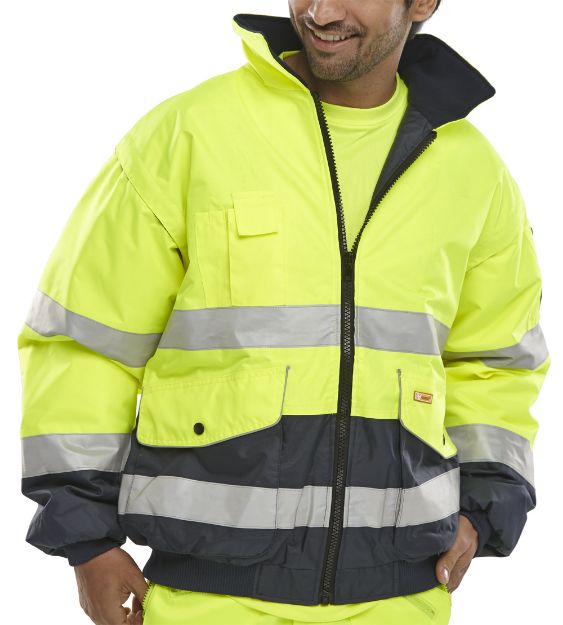 Picture of EUROPA YELOW/NAVY HI VIS BOMBER