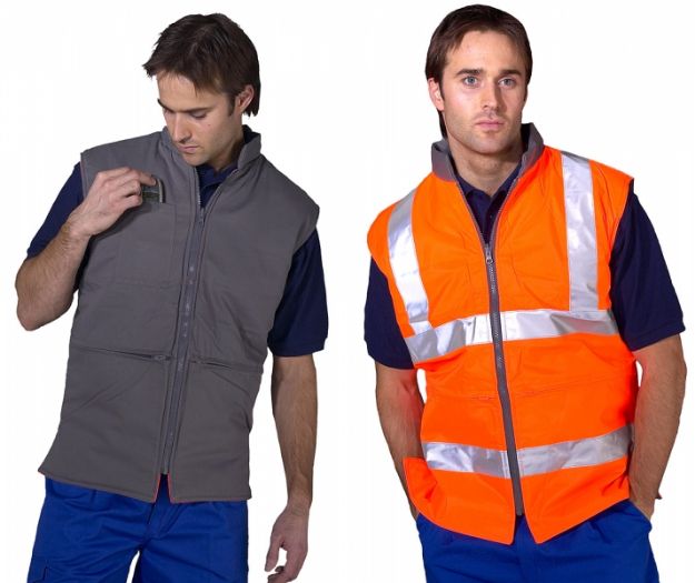 Picture of ORANGE/GREY HI-VIS REVERSIBLE BODYWARMER