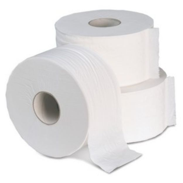 Picture of BALE (12 ROLLS) WHITE MINI-JUMBO TOILET PAPER