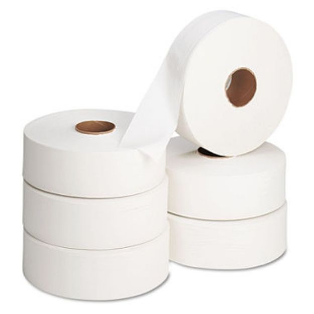 Picture of BALE (6 ROLLS) WHITE JUMBO TOILET PAPER