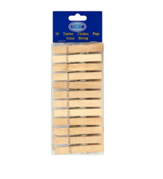 Picture of DOSCO 55100 TIMBER CLOTHES PEGS