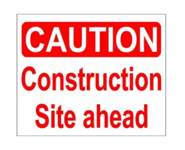 Picture of CAUTION CONSTRUCTION SITE AHEAD 400X488 CORRIBOARD SAFETY SIGN