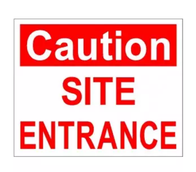 Picture of CAUTION SITE ENTRANCE 400x488 CORRIBOARD SAFETY SIGN