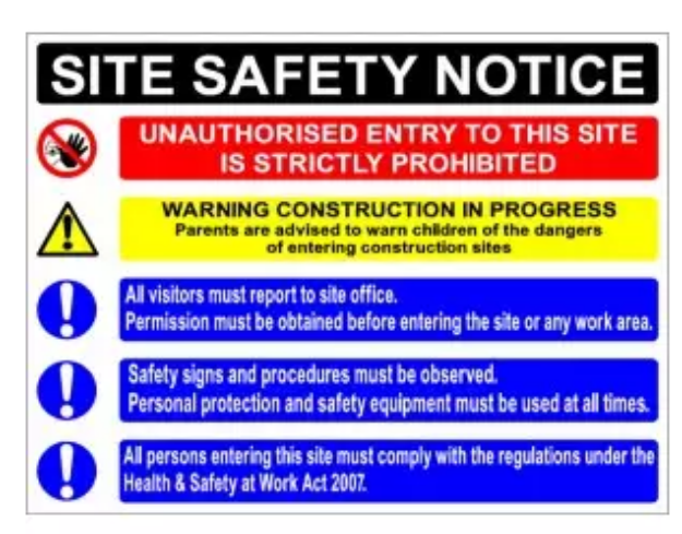 Picture of SITE SAFETY NOTICE 610x810 CORRIBOARD SAFETY SIGN