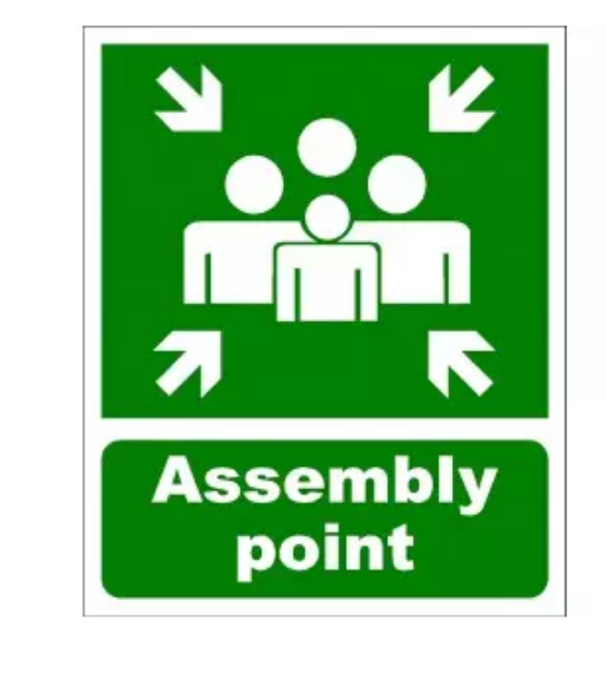 Picture of FIRE ASSEMBLY POINT 400x488 CORRIBOARD SAFETY SIGN