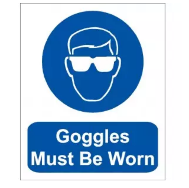 Picture of GOGGLES MUST BE WORN 400x488 CORRIBOARD SAFETY SIGN