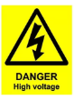 Picture of DANGER HIGH VOLTAGE 400X488 CORRIBOARD SAFETY SIGN