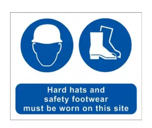 Picture of M004 HARD HATS AND FOOTWEAR CORRIBOARD SAFETY SIGN