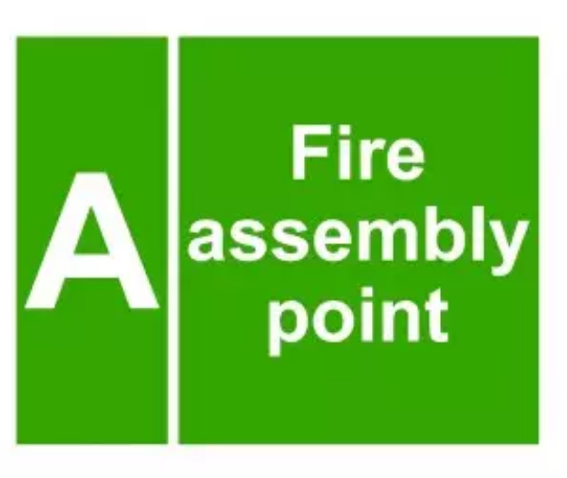 Picture of FIRE ASSEMBLY POINT 400x488 DIEBOND SAFETY SIGN