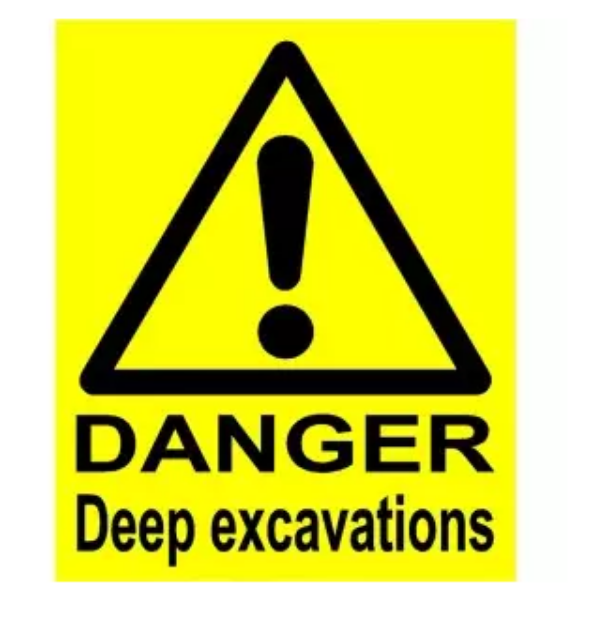 Picture of DANGER DEEP EXCAVATIONS 400x488 CORRIBOARD SAFETY SIGN
