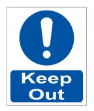 Picture of KEEP OUT 400x488 CORRIBOARD SAFETY SIGN