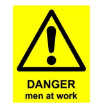 Picture of DANGER MEN AT WORK 400x488 CORRIBOARD SAFETY SIGN