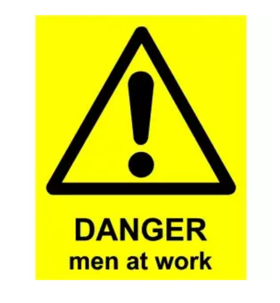 Picture of DANGER MEN AT WORK 400x488 CORRIBOARD SAFETY SIGN