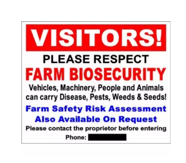 Picture of VISITORS MUST RESPECT BIO SECURITY 400X488 DIEBOND SAFETY SIGN