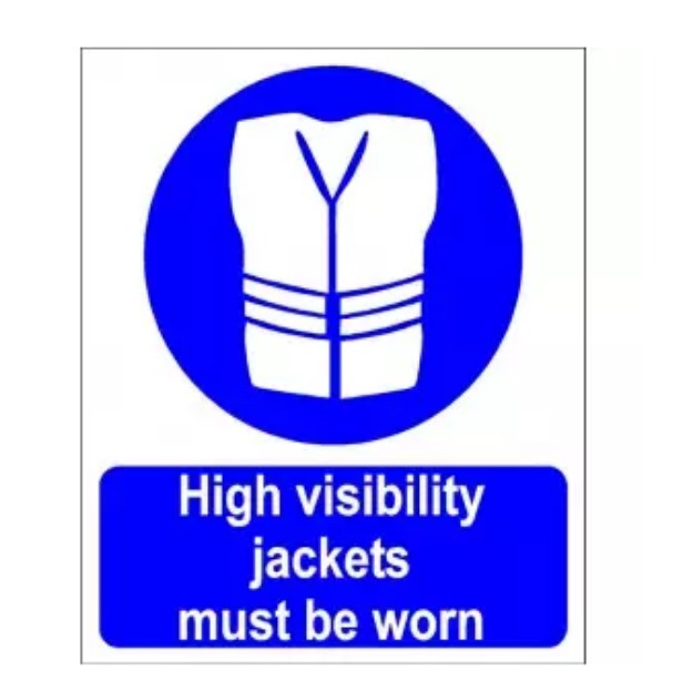 Picture of HI VIS JACKETS MUST BE WORN 400x488 CORRIBOARD SAFETY SIGN
