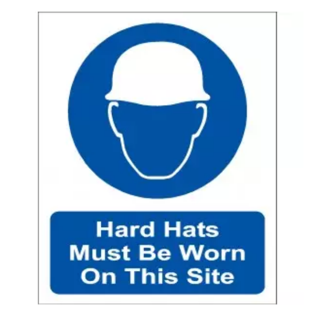 Picture of HARD HATS MUST BE WORN 400x488 CORRIBOARD SAFETY SIGN