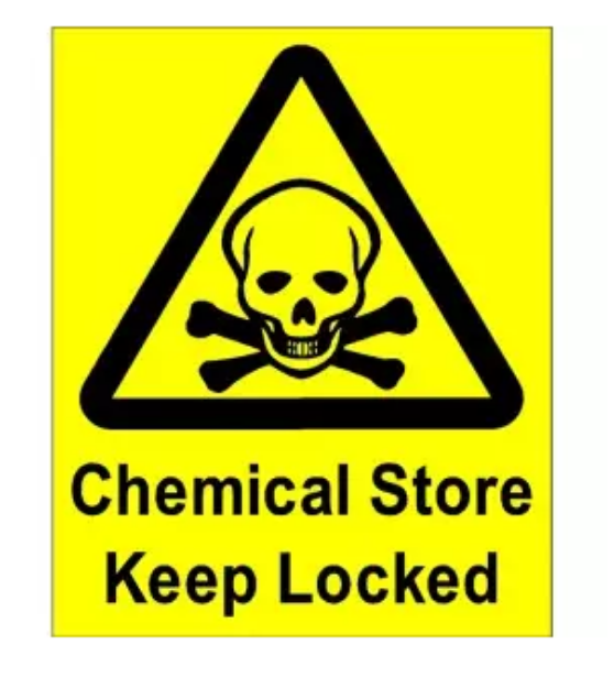 Picture of CHEMICAL STORE KEEP LOCKED 250x350 CORRIBORD SAFETY SIGN