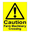 Picture of CAUTION FARM MACHINERY CROSSING 400x488 CORRIBOARD SAFETY SIGN