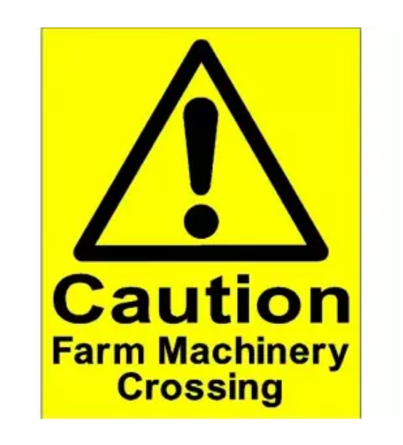 Picture of CAUTION FARM MACHINERY CROSSING 400x488 CORRIBOARD SAFETY SIGN