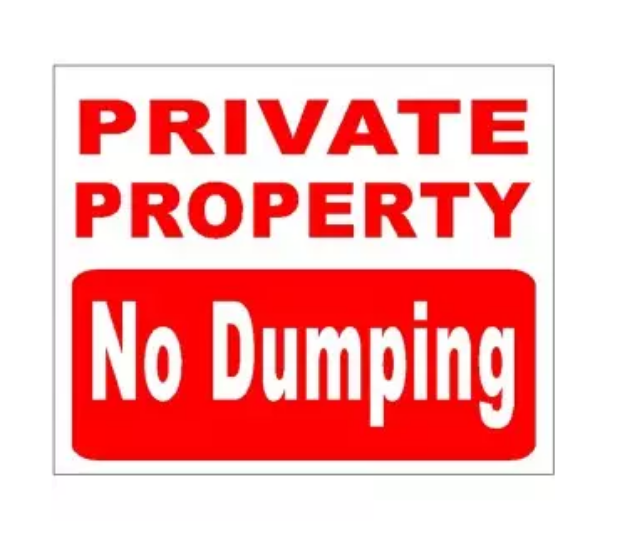 Picture of PRIVATE PROPERTY NO DUMPING 400x488 CORRIBOARD SAFETY SIGN