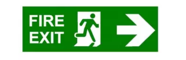 Picture of FIRE EXIT ARROW RIGHT 150x400 CORRIBOARD SAFETY SIGN