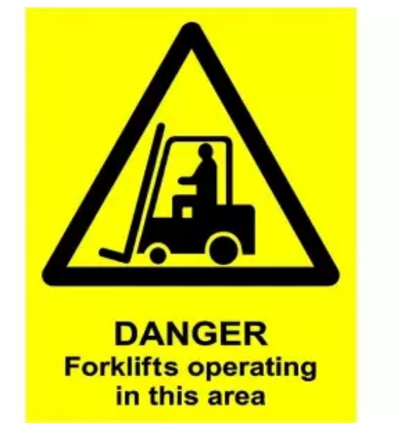 Picture of DANGER FORKLIFTS OPERATING 400x488 CORRIBOARD SAFETY SIGN
