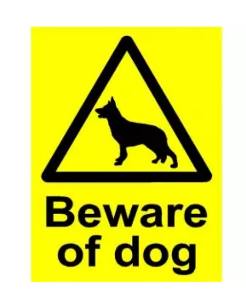 Picture of BEWARE OF DOG 400x488 DIEBOND SAFETY SIGN
