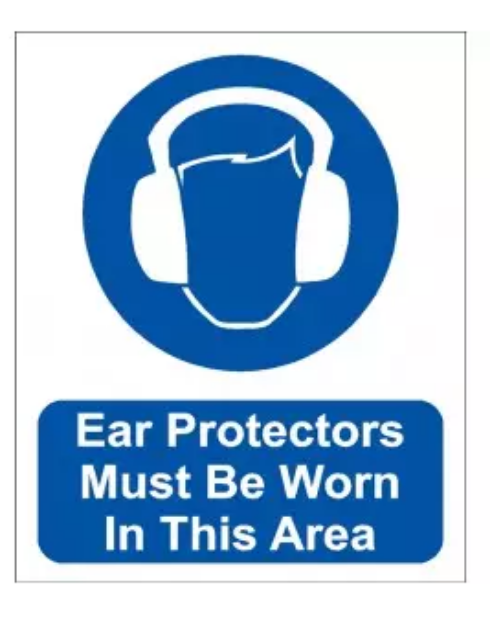 Picture of EAR PROTECTORS MUST BE WORN 400x488 CORRIBOARD SAFETY SIGN