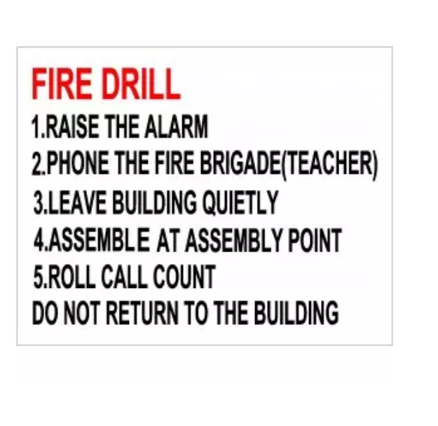 Picture of FIRE DRILL 400X488 CORRIBOARD SAFETY SIGN