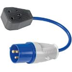 Picture of 16AMP PLUG TO 13AMP SOCKET ADAPTOR FLY LEAD TYPE 220VOLT