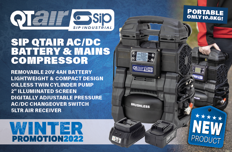 EPT Ireland. SIP 05313 QTAIR AC/DC BATTERY & MAINS OILLESS COMPRESSOR