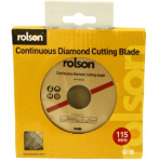 Picture of ROLSON 24864 Ø115mm DIAMOND TIPPED CONTINUOUS CERAMIC TILE CUTTING BLADE Ø22.2 BORE