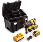 Picture of Dewalt DCH334X2 54V XR 30mm Flexvolt SDS Plus Drill C/W Interchangeable Chuck 0-1100rpm 0-4480bpm 3.5j 5.1kg C/W T-stak Box DCB118 Fast Charger & 2 x DCB547 9.0ah Li-ion Flexvolt Batteries 