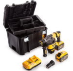 Picture of Dewalt DCH334X2 54V XR 30mm Flexvolt SDS Plus Drill C/W Interchangeable Chuck 0-1100rpm 0-4480bpm 3.5j 5.1kg C/W T-stak Box DCB118 Fast Charger & 2 x DCB547 9.0ah Li-ion Flexvolt Batteries